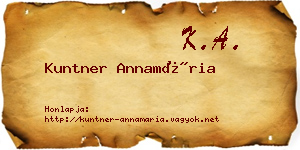 Kuntner Annamária névjegykártya